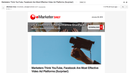 eMarketer Email Newsletter Example